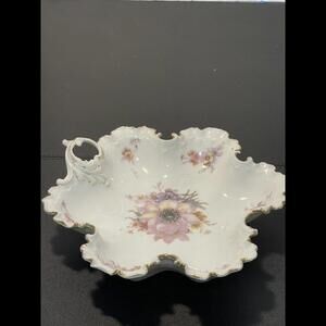 Rosenthal Monbijou Antique 1896 To 1907 Lattice Leaf Edge Anemone Nut Candy Dish